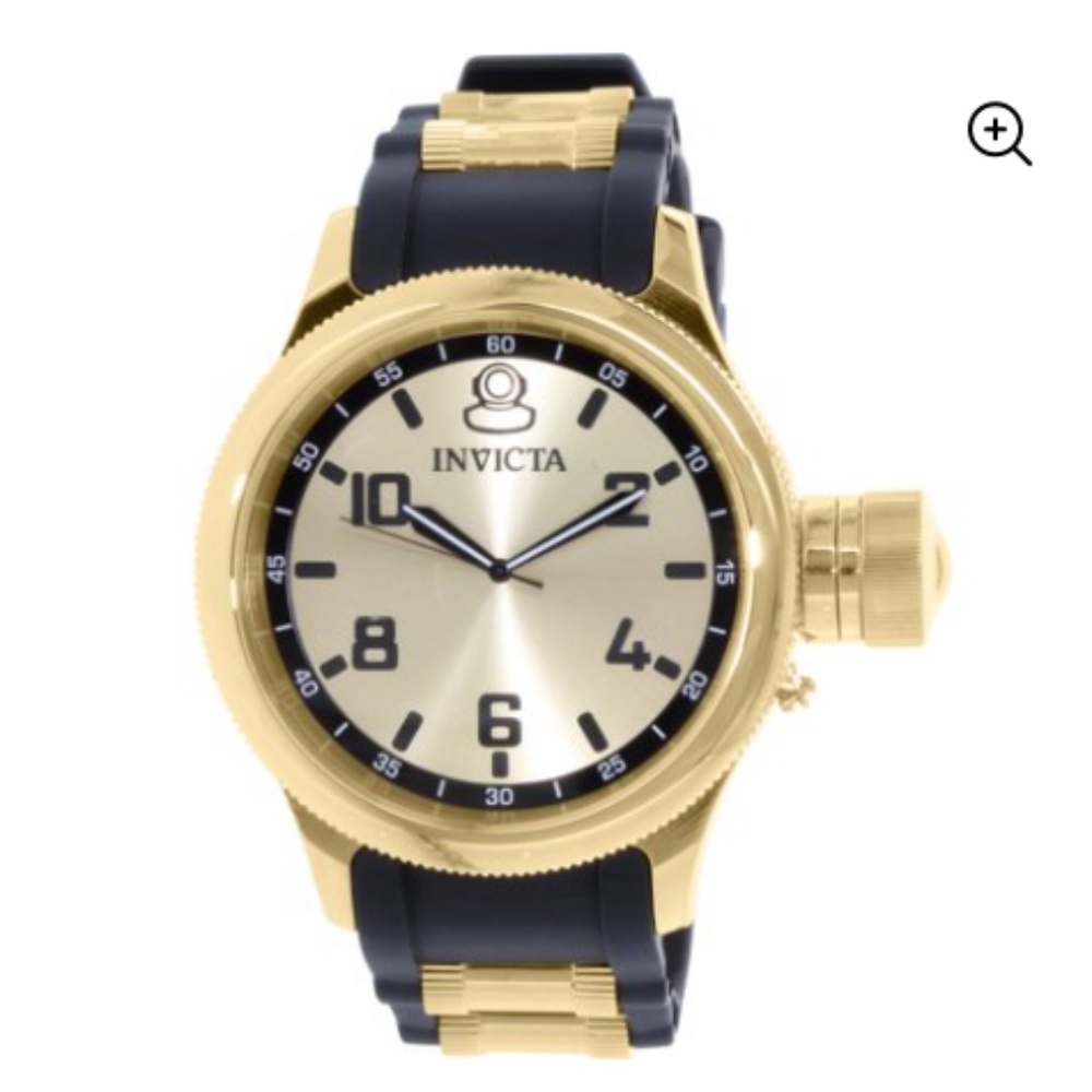 Invicta black and gold watch